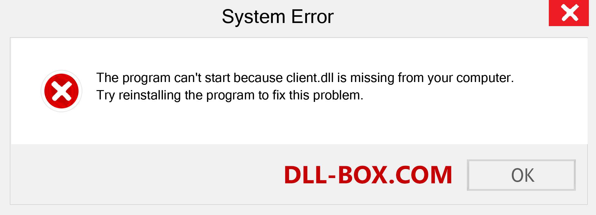  client.dll file is missing?. Download for Windows 7, 8, 10 - Fix  client dll Missing Error on Windows, photos, images
